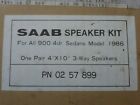 0257899 Saab Way Speaker Kit
