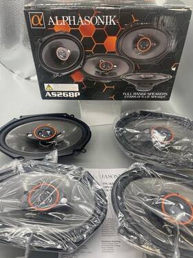 As268p Alphasonik 6 X 8 Inch Coaxial Speakers - Black. C-8