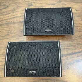 6142 Alpine Parts/repair - Untested Vtg Dual Cone Speakers 4x6 Inch Strontium Magnet