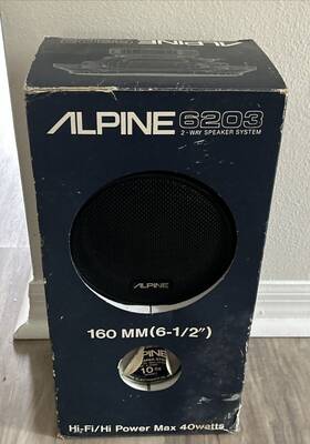 6203 Alpine Vintage Car Speaker Set Of 2 40w In Box Untested As Is