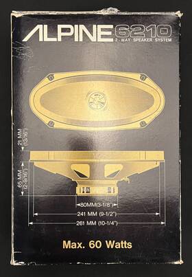 6210 Alpine Vintage Late 1980s 4 Inch X10 2-way Speaker System 30w Strontium Japan
