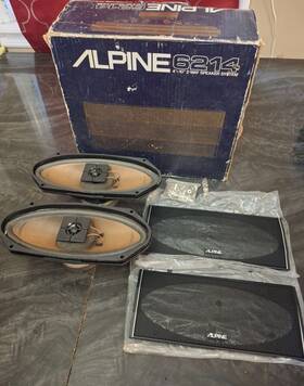 6214 Alpine Vintage Component Speakers 2-way 4 Inch X10 Ohm 30w/60w With Grills
