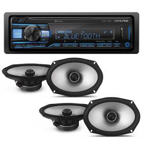 Alpinebdl230810-07-uob-k Alpine Ute-73bt Media Receiver 2 Pairs S2-s69 Bluetooth Speaker 6x9 Inch Coax