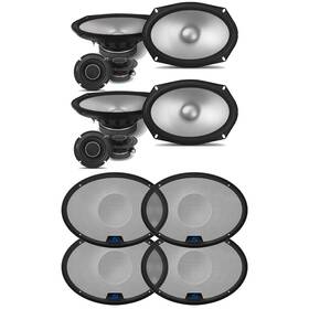Alpinebdl240108-36-uob-k Alpine S2-s69c 6x9 Inch Component And Kte-s69g Grill Bundle 4 Items