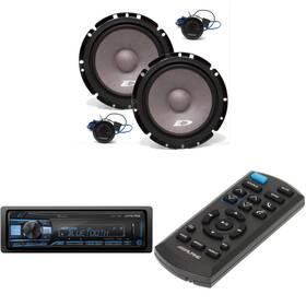 Alpinebdl241003-01-uob-k Alpine Ute-73bt Rue-4360 Remote And Sxe-1751s 6 1/2 Inch 2-way Component Speakers