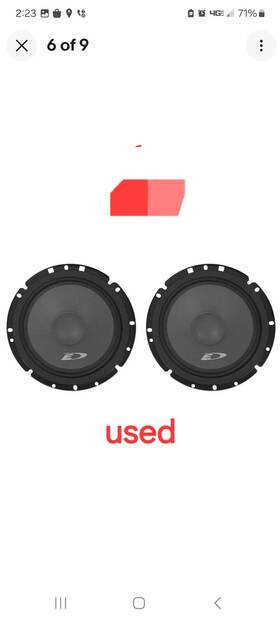 Sxe-1751s Alpine 6.5 Inch 220 Watt Car Audio Component Speakers Bass Used Pair