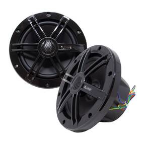 X65b-uob Bluave X65b Rgb Led 6.5 Inch Marine Coaxial Speakers Black Grills Pair - Used