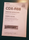 Cdx-r88 Sony Cd Cassette Car Stereo Operating Instructions Owner Manual