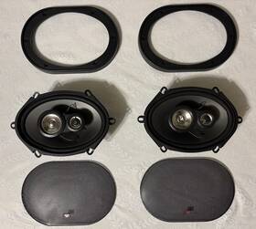 Ss573-013224 Cerwin Vega Ss-573 5x7 3-way Car Speakers Pair Grilles Bezels 45w Rms Read