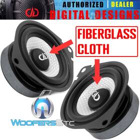 D-fr2.75 Digital Designs Used / Cut Tabs Dd Audio Speakers 2.75 Inch 125w Car Dash Midrange