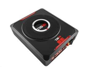 Sqbass8-blk Ds18 Sqbass 8 Inch Amplified Car Subwoofer Enclosure Box Powered Amp Slim Thin Sub