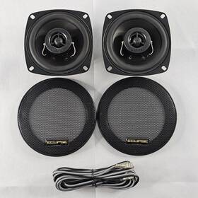 8243 Eclipse 2 Vintage Car Truck Speakers And Covers 50 Watt Max 5.25 Inch Taiwan Made