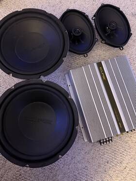 8610.4 Eclipse Old School Dual Subwoofer Amp Tweeter Speakers Lot Read Desc