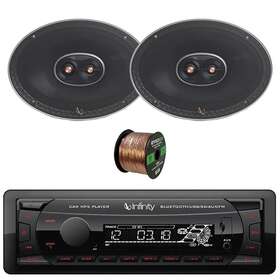Alpha-9613is Enrock Single Din Bluetooth Usb/aux Fm Radio Receiver 2x 6x9 Inch 270w Car Speakers Wire