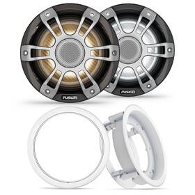 Fusionbdl220815-01 Fusion Entertainment 6.5 Inch Rgb Led Marine Coax Speakers With Flush Mount Kit