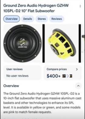 10-spl-d2 Ground Zero Pair Of Audio Hydrogen Gzhw 10 Inch Flat Subwoofeer