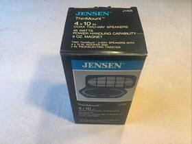 J1405 Jensen Vintage 4x10 Thin Mount Speakers And Covers Box Papers