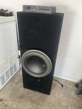 Rs-4c034 Jl Audio W7 Rectangular Black Subwoofer Wired Rca Inputs Speaker Used