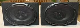 Kfc-d691 Kenwood Jvc 600w 4 6x9 Speakers In Boxed Mdf Carpeted Enclosures