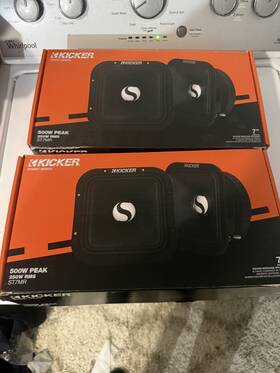 249st7mr8 Kicker 49st7mr8 7 Inch 500 Watt Peak 8-ohm Pa Style Midrange Audio Speakers 2 Pair