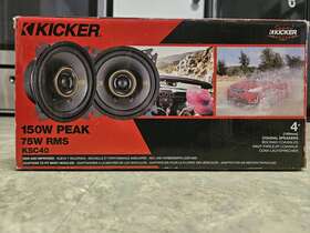 Kicker 47ksc404 Ksc40 Low Profile 4 Inch Coaxial Car Audio Speakers Pair