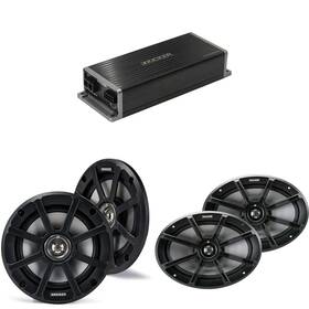 Kickerbdl250110-25 Kicker Kpx300.4 Powersports And Motorcycle Amp 6.5 Inch 6x9 Speakers 4 Ohm