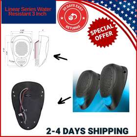 Magnadyne 783855993436 Linear Series Water Resistant 3 Inch Surface Mount Satellite Speaker With Blue L
