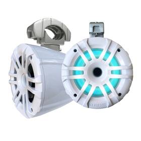 Mxa62tw Memphis Audio 6.5 Inch Wake Tower Speakers White Swivel Mounting Clamps