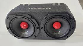 Ma-vp24r Menace Audio Voicepod-dual 4 Inch Midrange Enclosure - Red