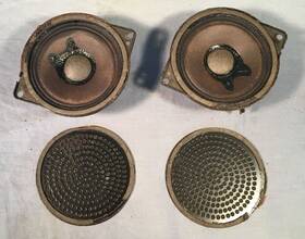 3268 Mopar Pair Of Original Car Stereo/radio Speakers 3 Inch Tweeters With Grilles Excellent