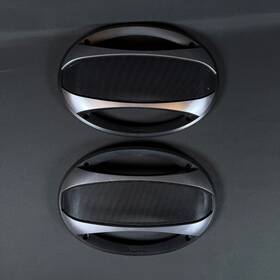 Tlk1961 Pioneer Lot Of 2 Abs Oval Car Speaker Grilles Covers Silver/black