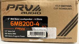 6mb200-4 Prv Audio V2 6 Inch Mid Bass Pro Speaker 200 Watts