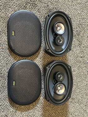 Plx693 Pyle Set Of 2 Vintage Wave 300 Watts Max Speakers Only