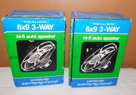 40-1356 Realistic 2 Vintage 6 X 9 3-way Hi-fi Auto Car Speakers In Boxes Nos