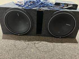 Alpy02035110uc Rockford Fosgate Subwoofer Box With Speakers Pioneer Amp Wires Led Lights
