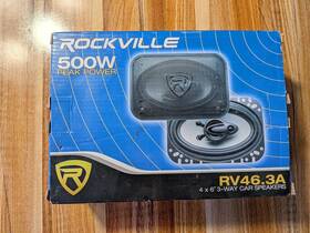 Ry46.3a Rockville 4x6in 3-way Car Audio Speakers Pair 300w Peak 4 Ohm Black