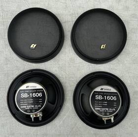 Sb-1606 Sansui Pair Of Dual Cone Speaker System - With Grill Car Speakers 6 Inch Used