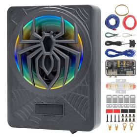Slumlove 635528222261 10 Inch Car Subwoofer And Amp Package 1250w Peak Power Rgb Led