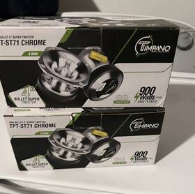 Kit2xtpt-st71chrome Timpano 4x 1800 Watt 4 Inch Pro Audio Super Car Bullet Tweeters Tpt-st71 Chrome 8ohm