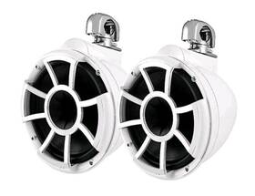 Wet Sounds 853414005303 Rev 8 Fixed Clamp Tower Speakers White W Clamps Pre-owned