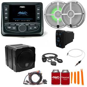 Wsbdl210215-05 Wet Sounds Golf Cart Audio Bundle - Radio 6.5 Inch Speakers 8 Sub Wiring Kit