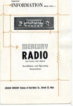 Vintage Mercury Car Radio Installation & Operating Instructions (faf 18805-A). Fixed Price $6.99.