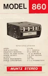 Rare Muntz Model M-860 Original 8-TRACK Stereo Owners Manual & Schematic. Fixed Price $15.00.