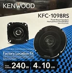 New Kenwood KFC-1098RS 4", 2-WAY Coaxial Car Audio Speakers (pair). Fixed Price $81.50.