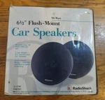 Vintage Pair Of 6 1/2'' Flush-mount 90-WATT Optimus Car Speakers New Old Stock. Fixed Price $63.00.