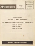 Automatic Radio Model GES-6394-PAK, 8111-1 Service Manual Original. Fixed Price $15.00.