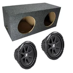 Kicker Car Audio Dual 10" Loaded Subwoofer Box With Two C10 Subs Package New. Fixed Price $219.95.