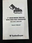 Rockford Fosgate 1" Tweeter ND4-XFM & ND8-XFM Owner's Manual, 1993. Fixed Price $14.99.