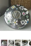 Hand Painted Vintage Retro Vw Volkswagen Flowers Bug Beetle Hubcap Wall Decor. Fixed Price $69.00.