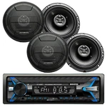 4X Hifonics ZS653 6.5" Speakers + Audiotek AT-249BT Digital Receiver Bluetooth. Fixed Price $94.99.
